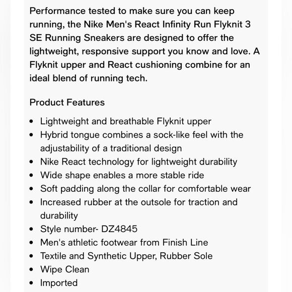 Nike Men's React Infinity Run Flyknit 3 SE Running Shoes - Picture 8 of 8